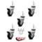 Service Caster 3 Inch Chrome Hooded Neoprene Rubber Grip Ring Stem Casters with Brake SCC, 5PK SCC-GN03S310-NPRB-BC-B-5 - alternate 3